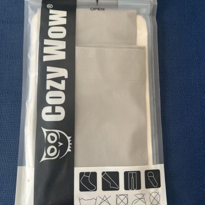 Cozy Wow Tights Grey 2X/3X Run Resistant Footed High Waist Tights nylon Spandex